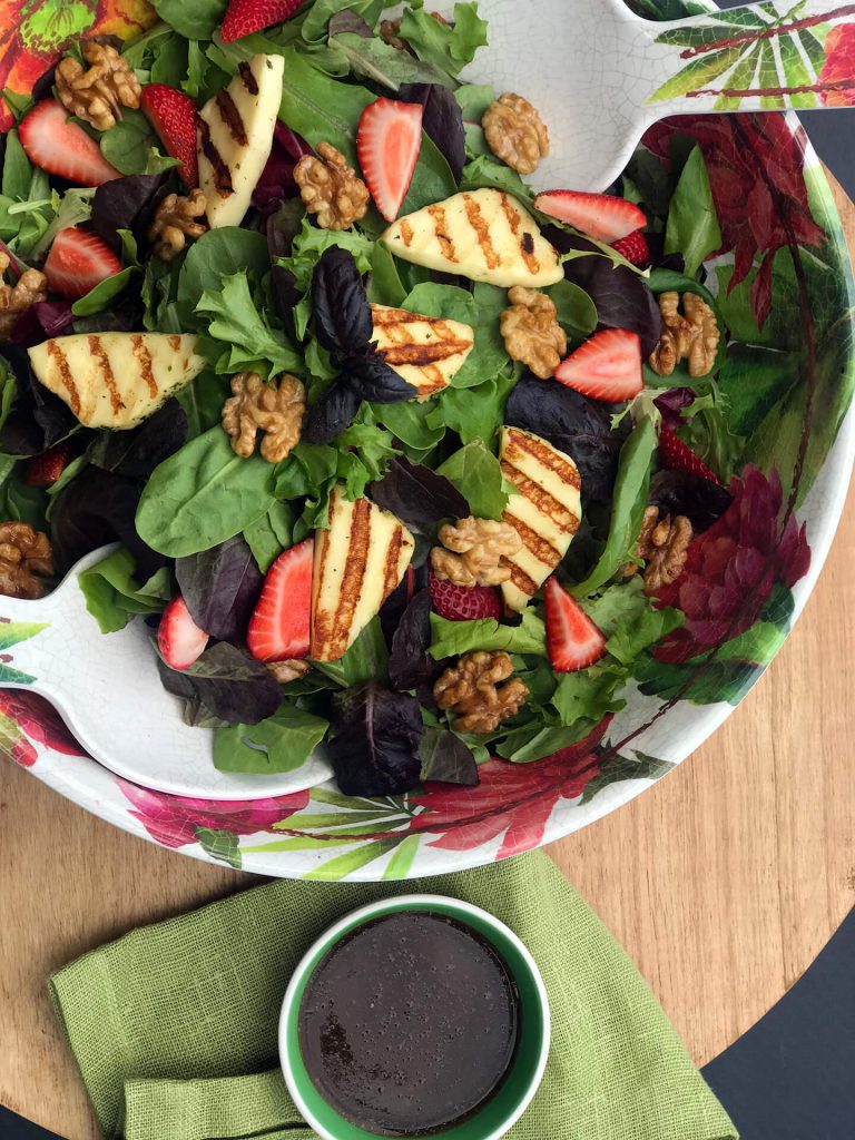 Grilled Halloumi & Strawberry Salad