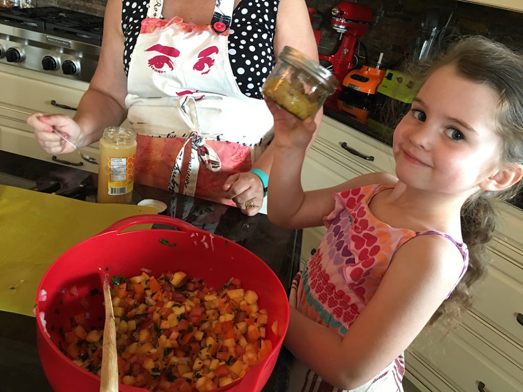 Making homemade salsa with Auntie Marie