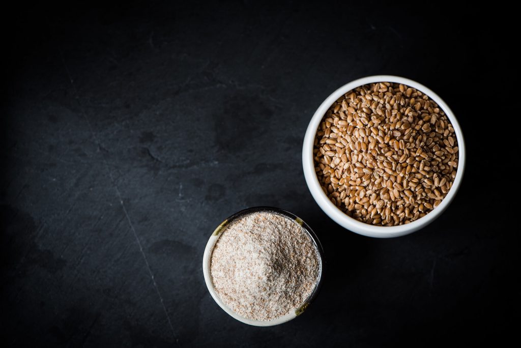 Wheat berries and whole grain flour