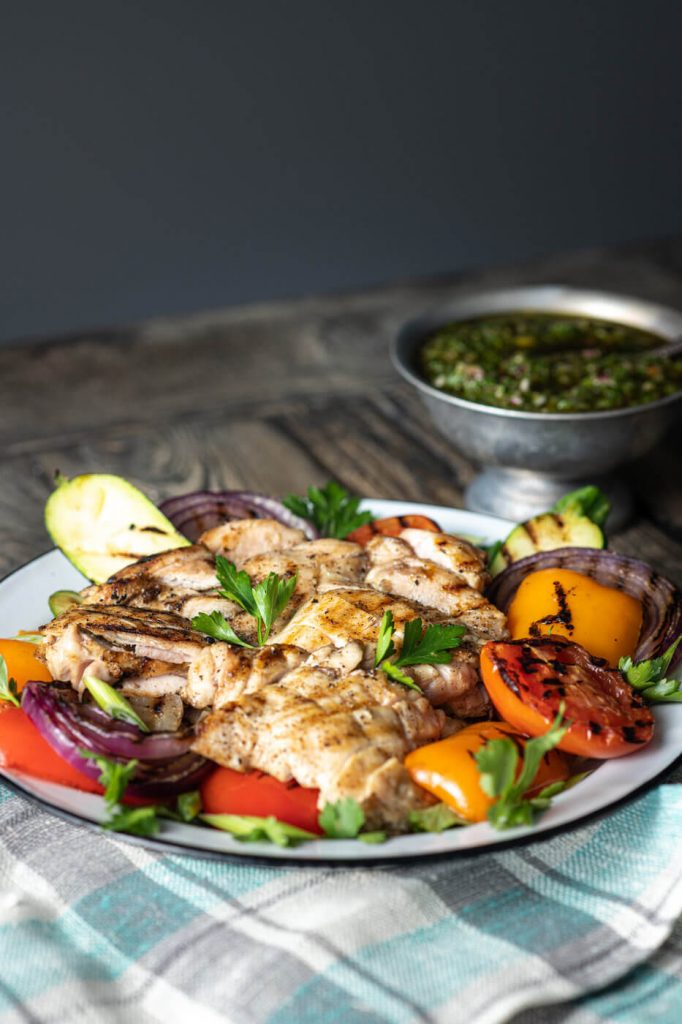 Chimichurri with Grilled Chicken & Veggies