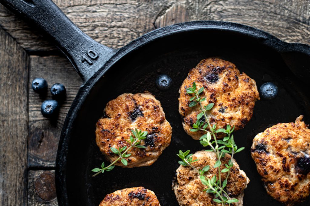 Maple-Blueberry Breakfast Patties - Cast Iron