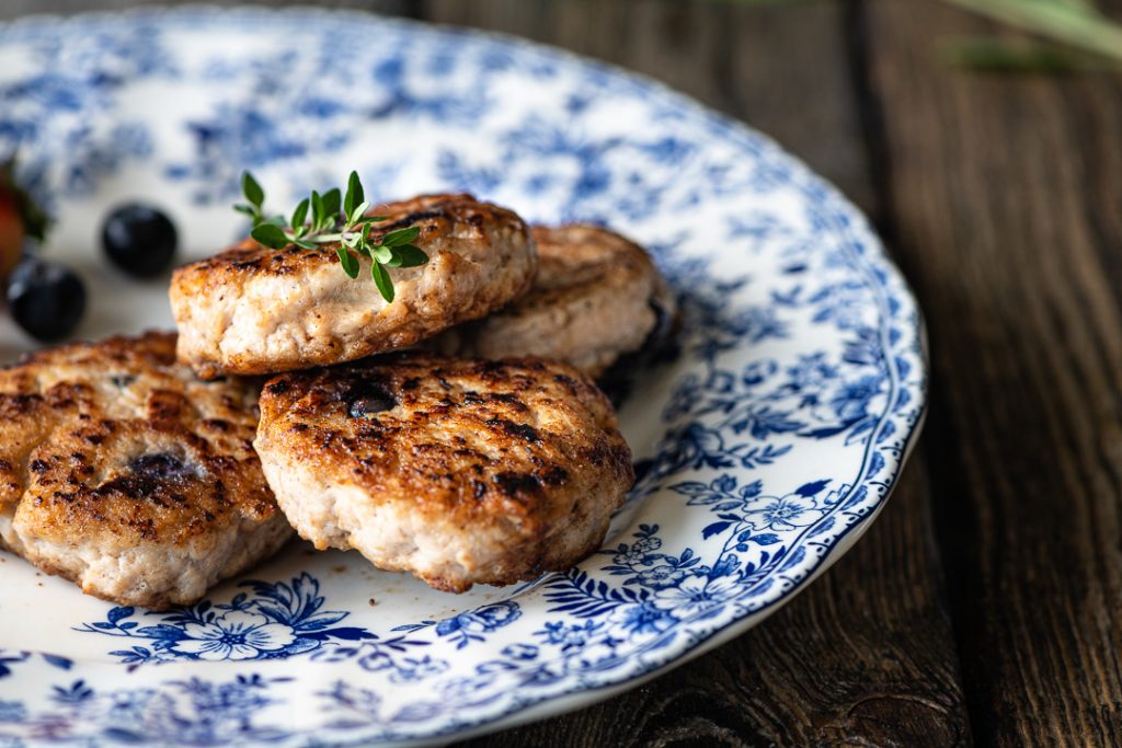 Maple-Blueberry Breakfast Patties - Platted