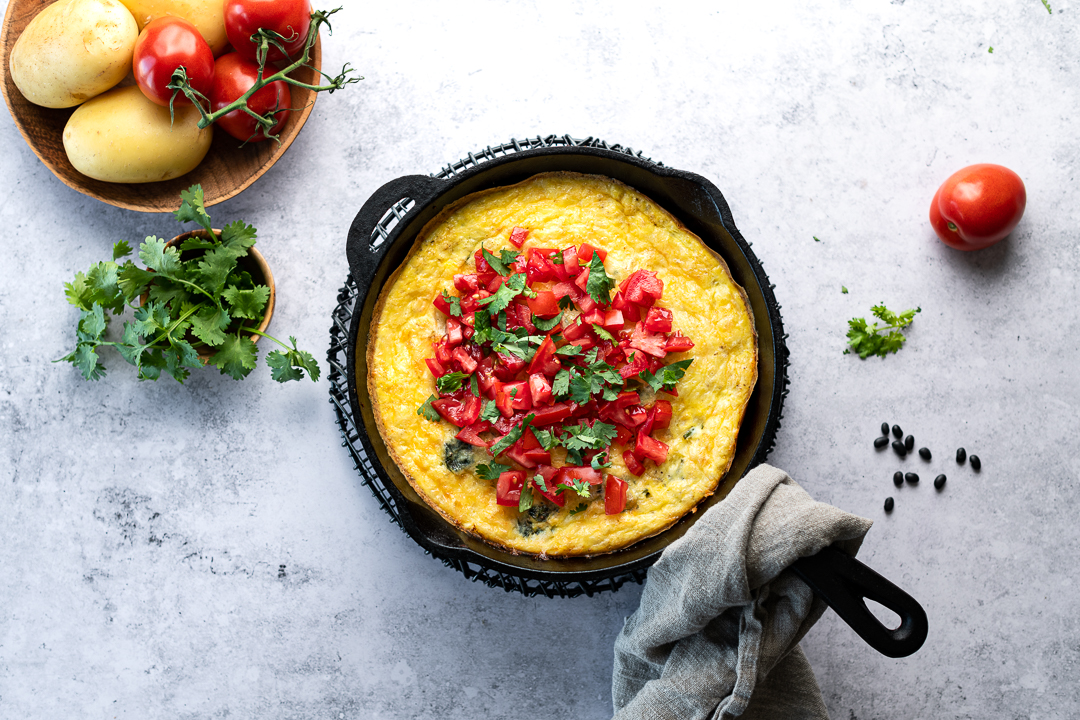 Potato & Black Bean Breakfast Casserole - Overhead